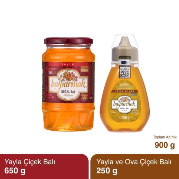 باقة عسل الصنوبر وعسل الهضبة التركي من Balparmak - 350 جرام لكل عبوة