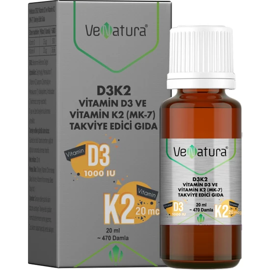فيتامينات D3 K2   دي 3 وكي 3 من فيناتورا التركية  20 مل